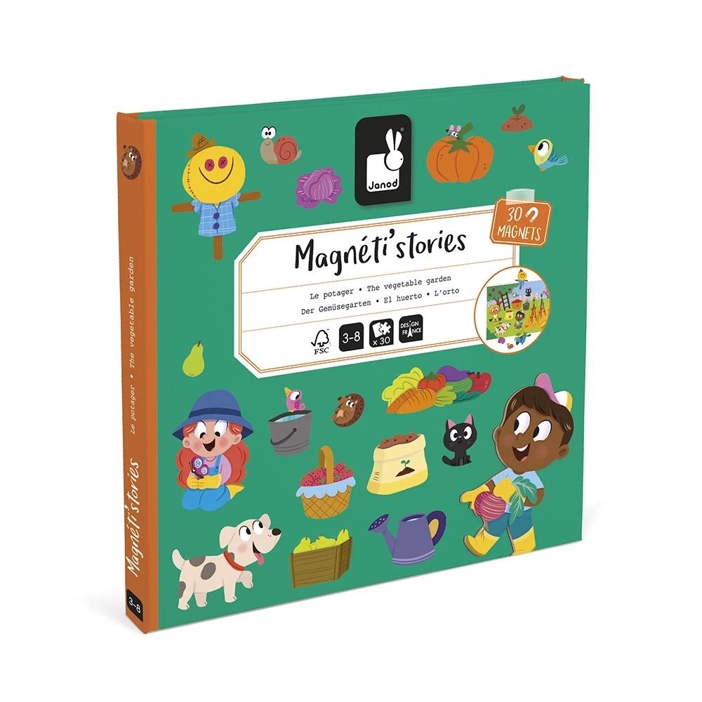 Joc educativ magnetic, Magneti'stories, Grădina cu Legume, Janod
