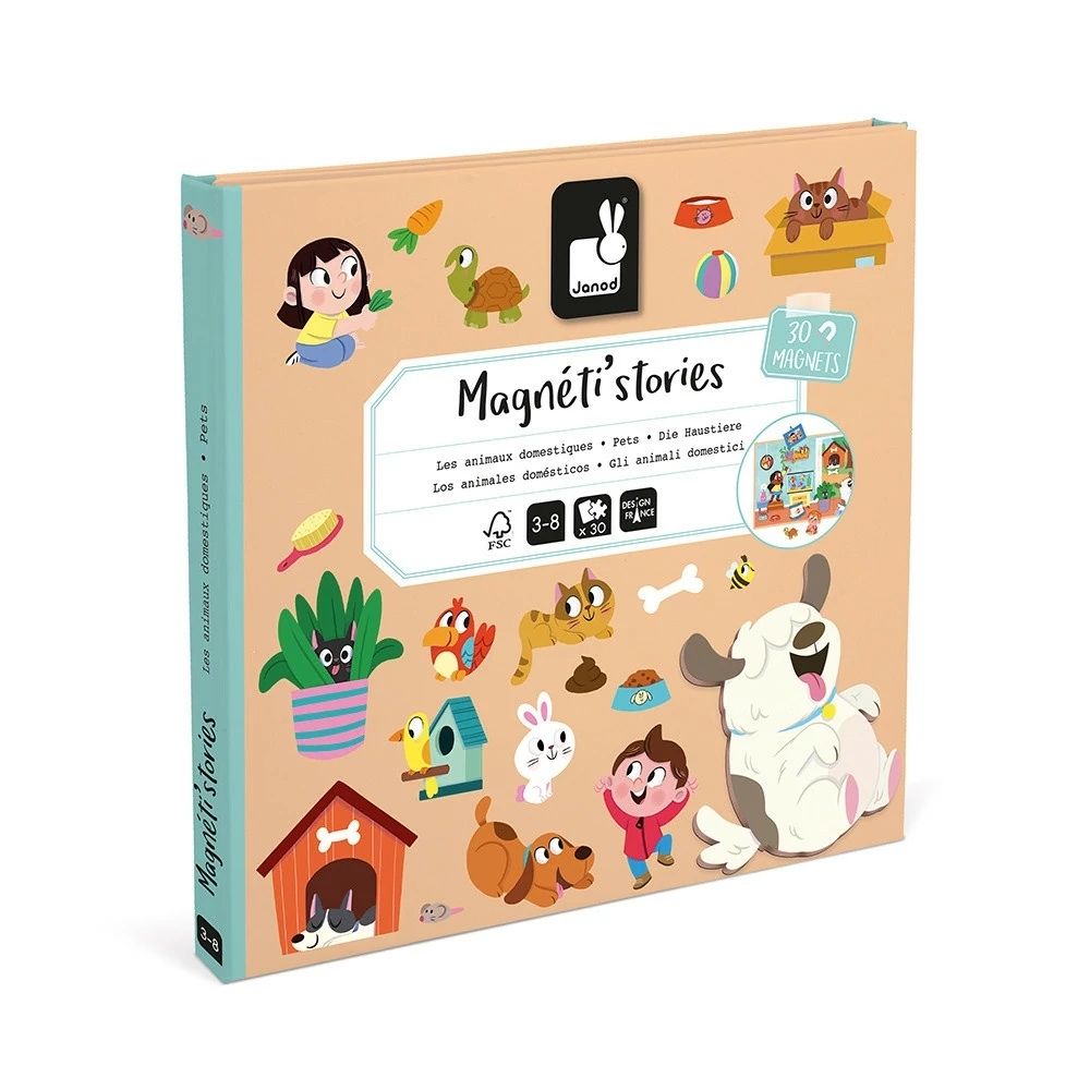 Joc educativ magnetic, Magneti'stories, Animale de Companie, Janod