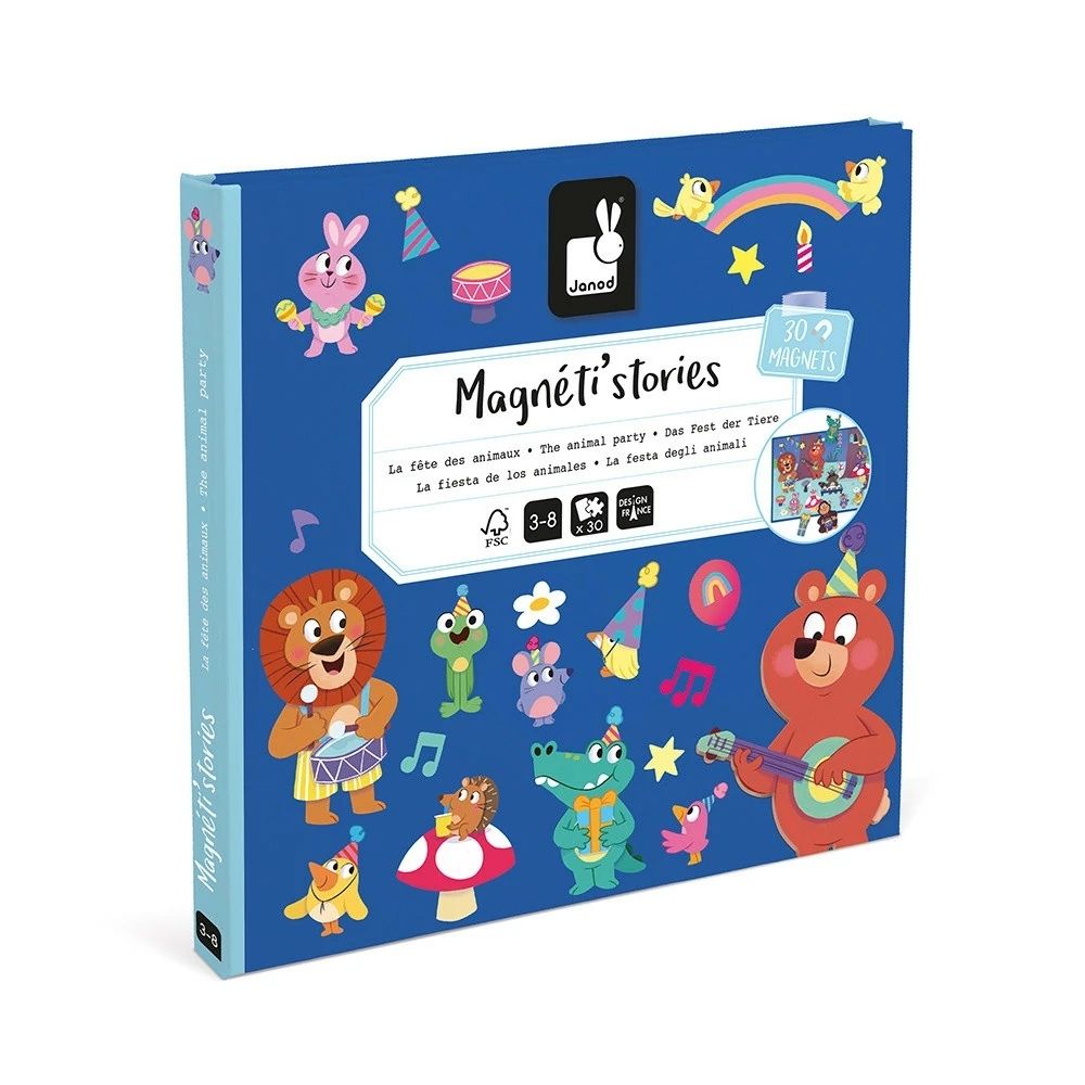 Joc educativ magnetic, Magneti'stories, Petrecerea Animalelor, Janod