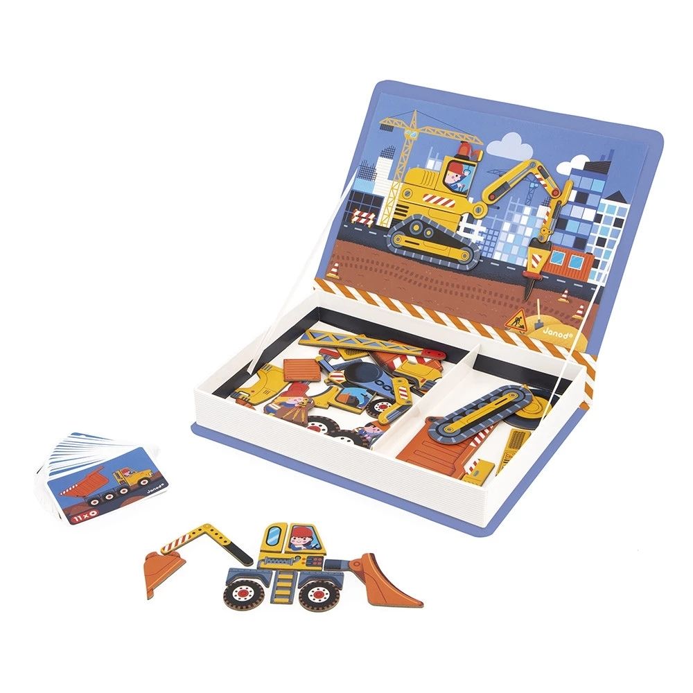 Joc educativ magnetic, Magneti'book, Construcții și Utilaje, Janod