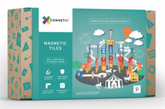 Set de construcție magnetic, 92 piese, Rainbow Ball Run, Connetix