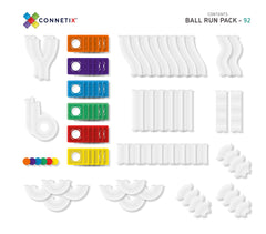 Set de construcție magnetic, 92 piese, Rainbow Ball Run, Connetix