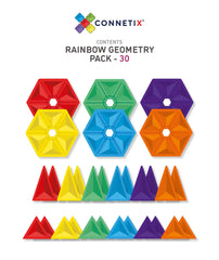 Set de construcție magnetic, 30 piese, Rainbow Geometry, Connetix