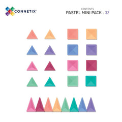 Set de construcție magnetic, 32 piese, Pastel Mini, Connetix