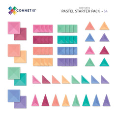 Set de construcție magnetic, 64 piese, Pastel Starter, Connetix