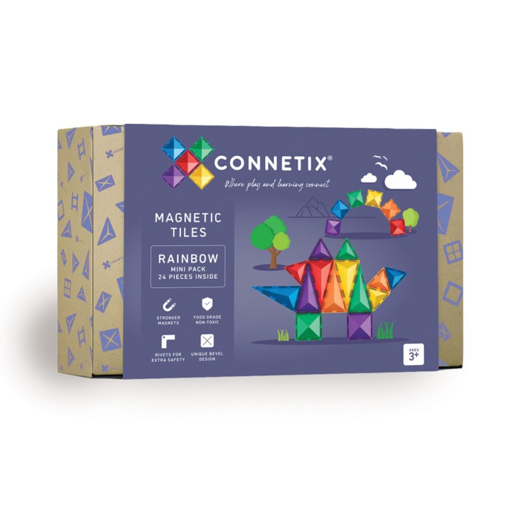 Set de construcție magnetic, 24 piese, Rainbow Mini, Connetix