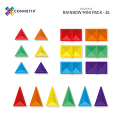 Set de construcție magnetic, 24 piese, Rainbow Mini, Connetix