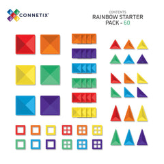 Set de construcție magnetic, 60 piese, Rainbow Starter, Connetix