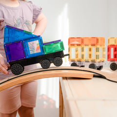 Set de construcție magnetic, 50 piese, Rainbow Transport, Connetix