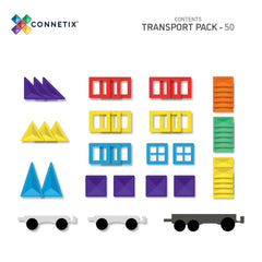 Set de construcție magnetic, 50 piese, Rainbow Transport, Connetix