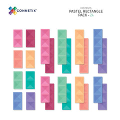 Set de construcție magnetic, 24 piese, Pastel Rectangle, Connetix