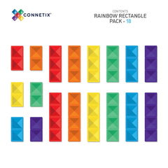 Set de construcție magnetic, 18 piese, Rainbow Rectangle, Connetix