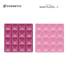 Set de construcție magnetic, 2 piese, Pastel Pink & Berry, Plăci de bază, Connetix