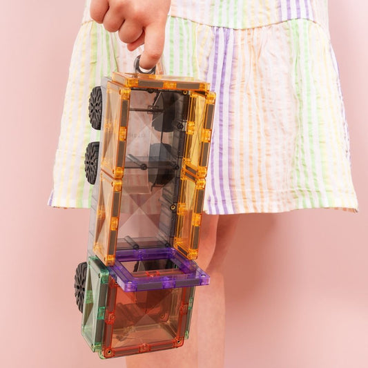 Set de construcție magnetic, 50 piese, Pastel Transport, CONNETIX