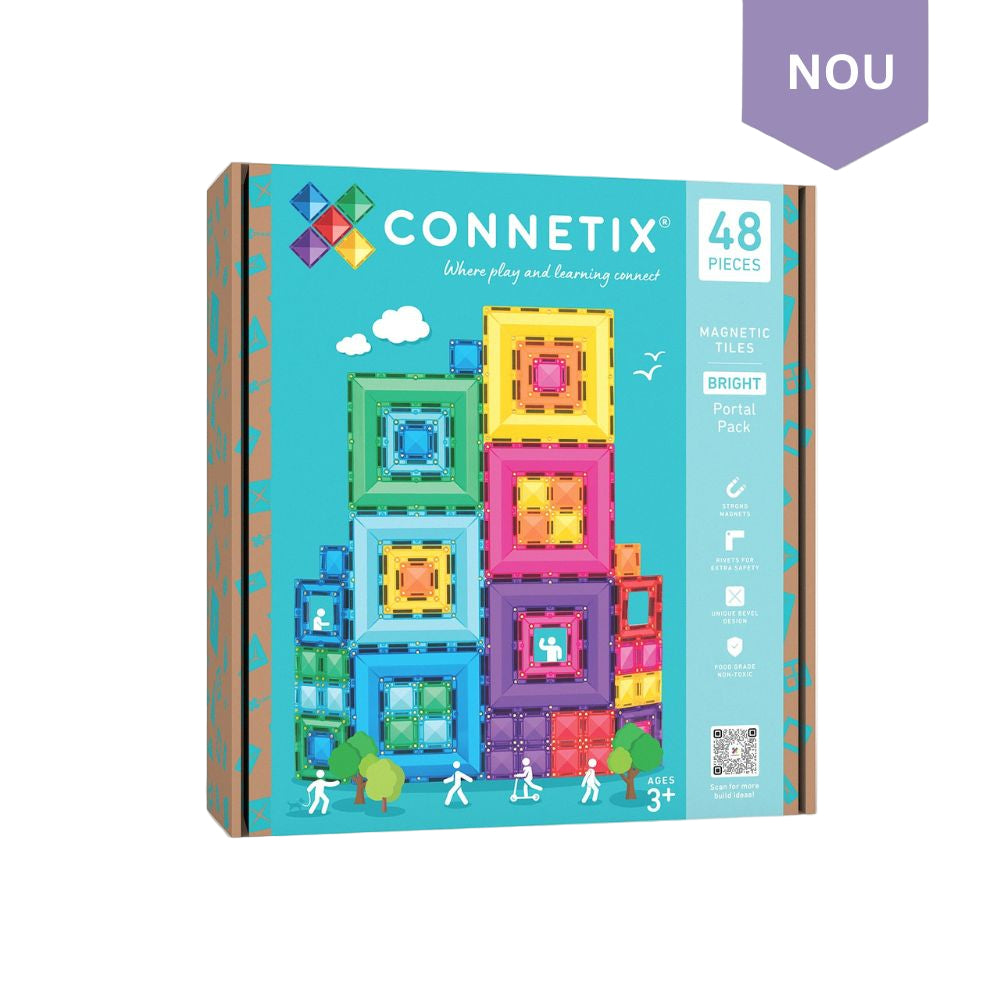 Set de construcție magnetic, 48 piese, Bright Portal, Connetix