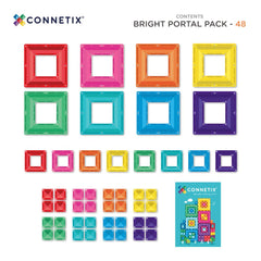 Set de construcție magnetic, 48 piese, Bright Portal, Connetix