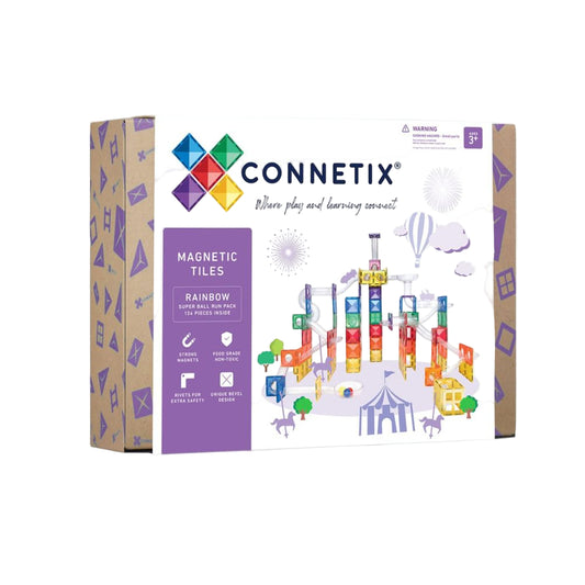 Set de construcție magnetic, 134 piese, Super Ball Run, CONNETIX