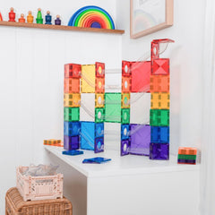 Set de construcție magnetic, 134 piese, Super Ball Run, CONNETIX