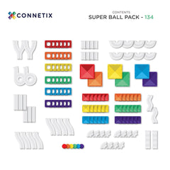 Set de construcție magnetic, 134 piese, Super Ball Run, CONNETIX