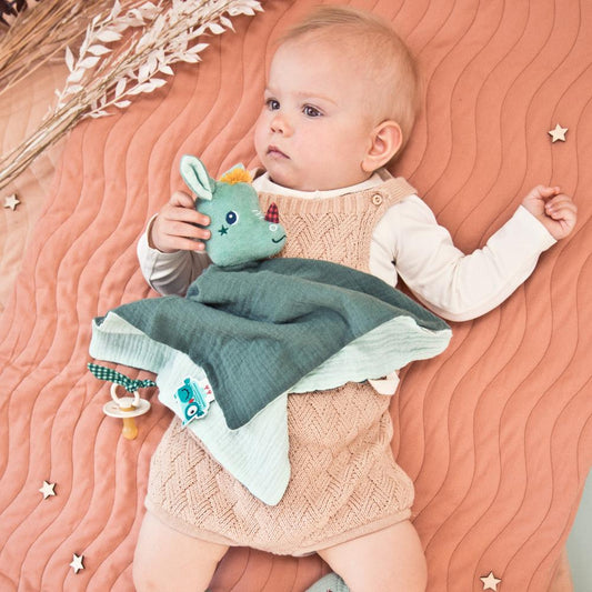 Doudou, bumbac, verde, Dragon Joe, 32cm, Lilliputiens