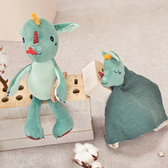 Doudou, bumbac, verde, Dragon Joe, 32cm, Lilliputiens