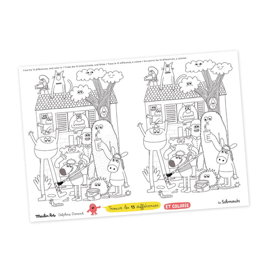 Planșe de colorat, 40 bucăți cu model diferit, Moulin Roty