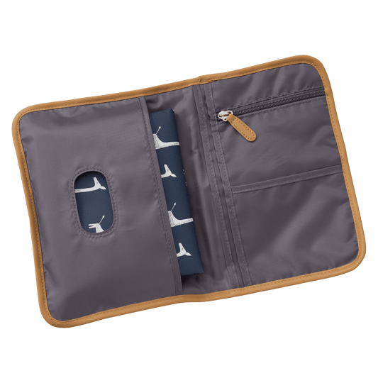 Plic pentru scutece, cu salteluță de înfășat, albastru cu girafă, Fresk