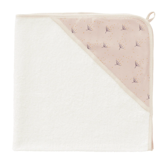 Prosop de baie cu glugă, bumbac organic, 75x75cm, roz, Păpădie, Fresk