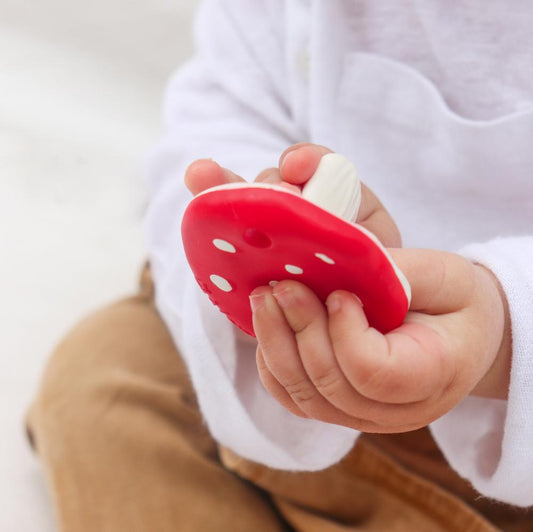 Jucărie dentiție, cauciuc natural, Ciupercuța Spotty, Oli & Carol