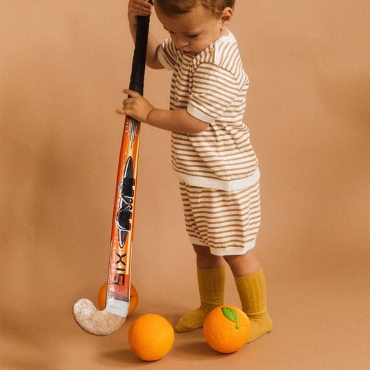 Minge senzorială pentru bebeluși, cauciuc natural, portocală, Oli&Carol