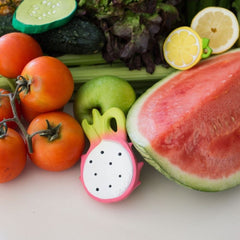 Jucărie dentiție, cauciuc natural, Fructul Dragon Fucsia, Oli&Carol