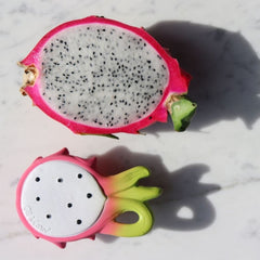 Jucărie dentiție, cauciuc natural, Fructul Dragon Fucsia, Oli&Carol