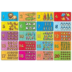 Puzzle copii, 20 bucăți cu 2 piese, Învață să numeri, Orchard Toys