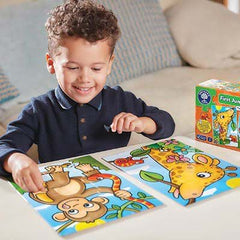 Puzzle bebe, 2 bucăți cu 12 piese, Primii Prieteni din junglă, Orchard Toys