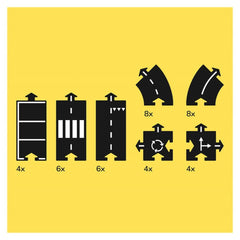 Traseu auto de jucărie, cauciuc, 40 piese, Kind of the Road, Waytoplay