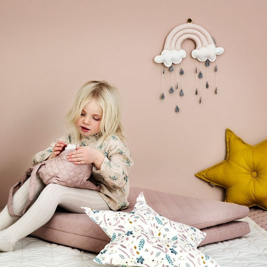 Pernă decorativă, 48x48cm, albă, Steluță, Pressed Leaves, Cam Cam Copenhagen