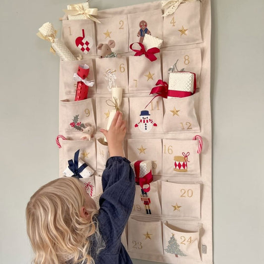 Calendar Advent, 24 buzunare, bej, Cam Cam Copenhagen