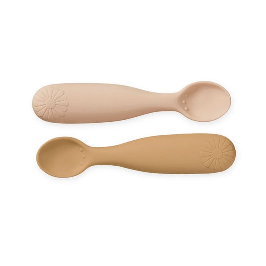 Set lingurițe pentru bebeluși, silicon, 2 bucăți, Coral Mix, Floare, Cam Cam Copenhagen