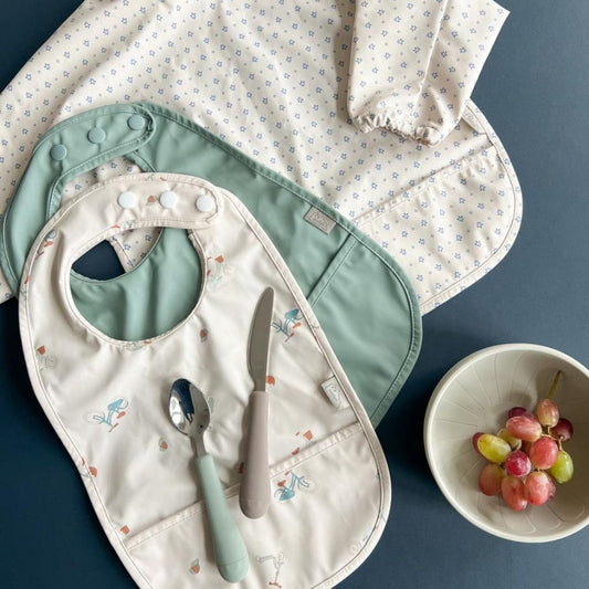 Set tacâmuri pentru copii, oțel inoxidabil, silicon, 3 piese, Olive Mix, Floare, Cam Cam Copenhagen