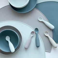 Set farfurii pentru bebeluși, silicon, 2 bucăți, bleu, Curcubeu, Cam Cam Copenhagen