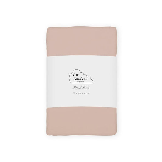 Cearșaf cu elastic pentru pătuț, 60x120cm, bumbac organic, Dusty Rose, Cam Cam Copenhagen