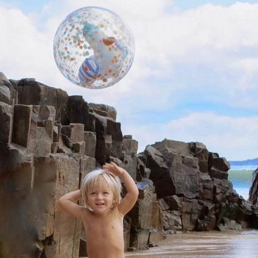 Minge de plajă pentru copii, gonflabilă, 35 cm, Sammy the Seagull Blue Stripe, SUNNYLiFE