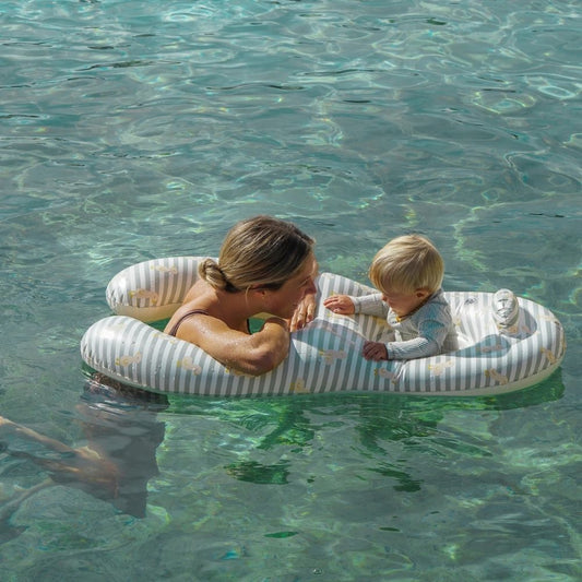 Colac duo părinte-bebeluș, 110 cm, Duck Sage Stripe, SUNNYLiFE