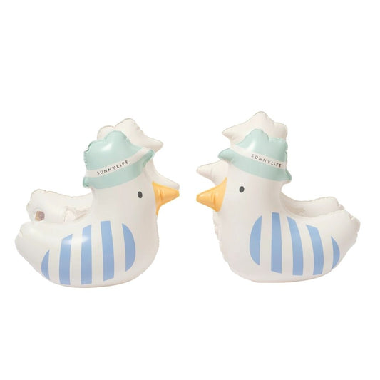 Aripioare gonflabile pentru copii, 19 – 30 kg, Sammy the Seagull Blue Stripe, SUNNYLiFE