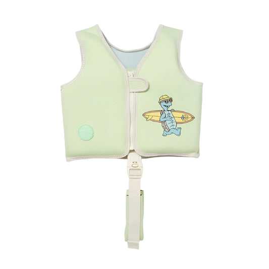 Vestă de înot pentru copii, 1 - 2 ani, Shred Turtle Aqua, SUNNYLiFE × Rip Curl