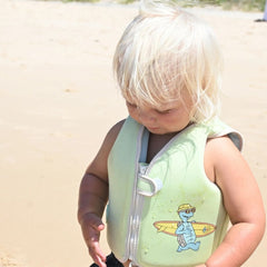 Vestă de înot pentru copii, 1 - 2 ani, Shred Turtle Aqua, SUNNYLiFE × Rip Curl