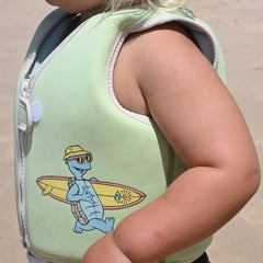 Vestă de înot pentru copii, 1 - 2 ani, Shred Turtle Aqua, SUNNYLiFE × Rip Curl