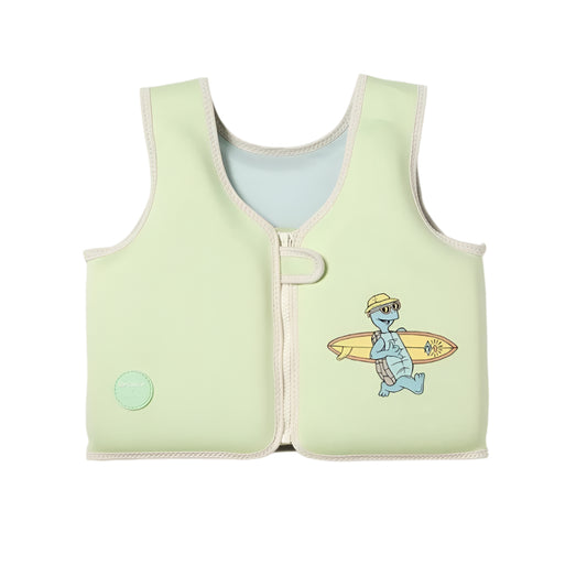Vestă de înot pentru copii, 3 - 6 ani, Shred Turtle Aqua, SUNNYLiFE × Rip Curl