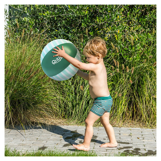 Minge de plajă pentru copii, gonflabilă, 30cm, verde, Quut Toys