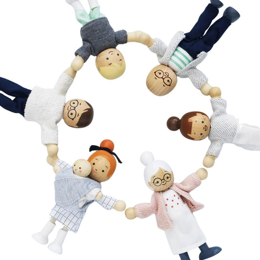 Figurine, textile, 7 piese, Familie pentru casa de păpuși, Le Toy Van